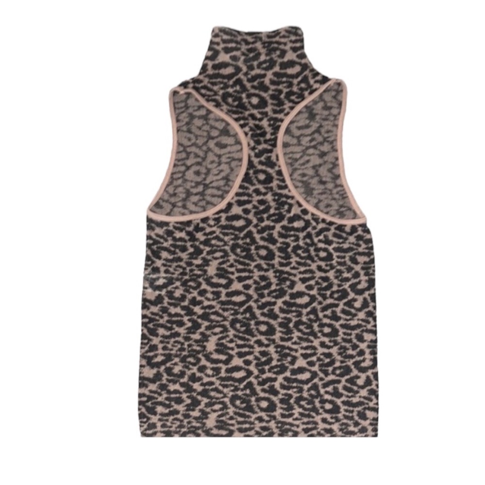 Choice Women’s Leopard Print Tank Top Mock Neck Ribbed Racer Back